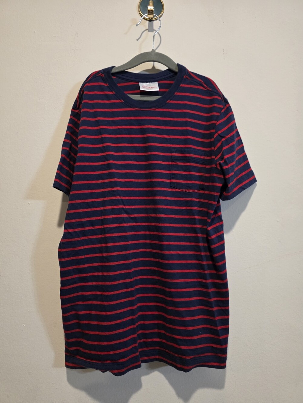 Hanna Andersson Navy & Red Striped Pocket Tee 12 14 160cm